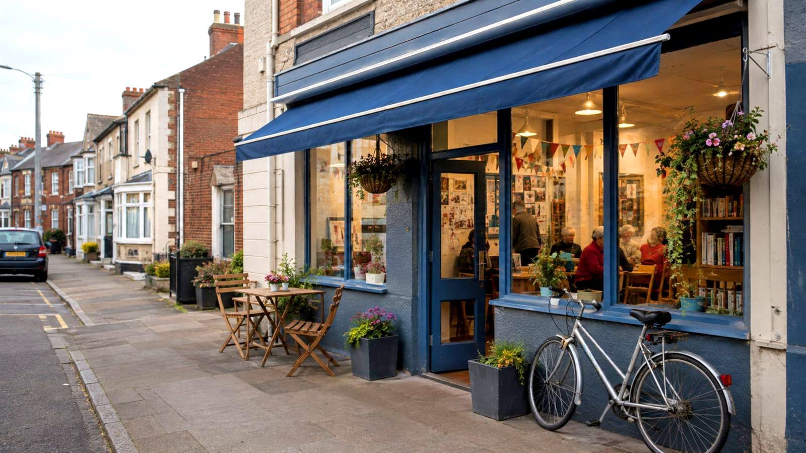 The Kindness Counts UK community hub on a seaside high street.
